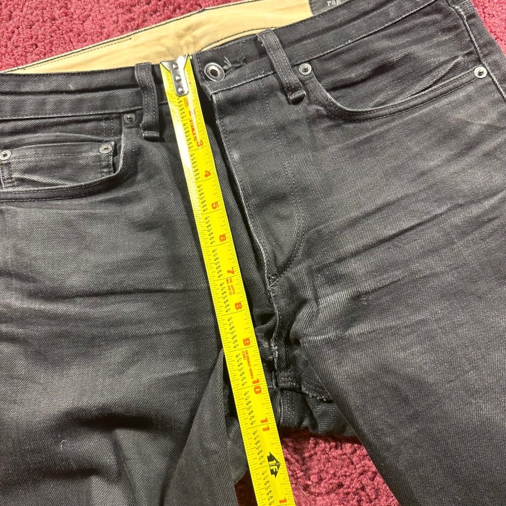 Rag & Bone Jeans Mens fit 32x29 Black Button Fly‎ raw selvedge jeans - Picture 5 of 9